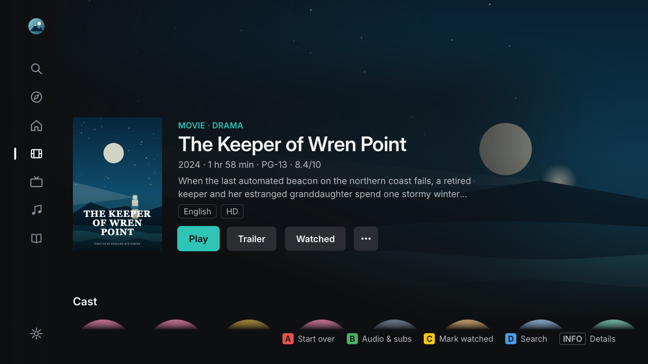 Movie details page