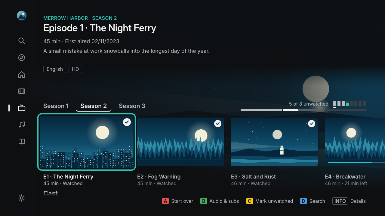Show with seasons and episodes